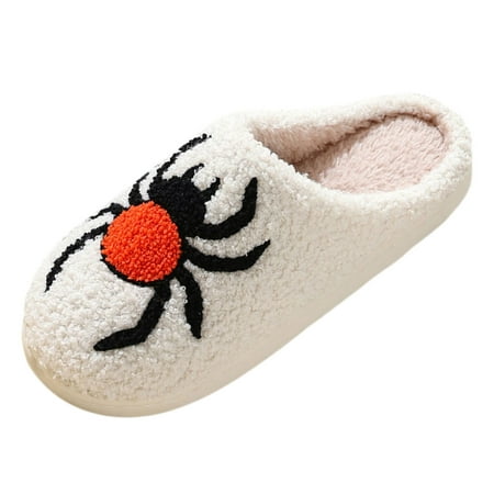 

Xboschi Cozy Slippers for Women Couples Men Women Furry Flat Home Winter Round Toe Keep Warm Cartoon Prints Slippers Shoes