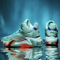 thumbnail image 6 of Color Block Shock Absorption Non Slip Durable Basketball Shoes, Lace Up Comfy Running Shoes For Outdoor Training Workout, All Seasons Comfy Men's Sneakers, 6 of 9