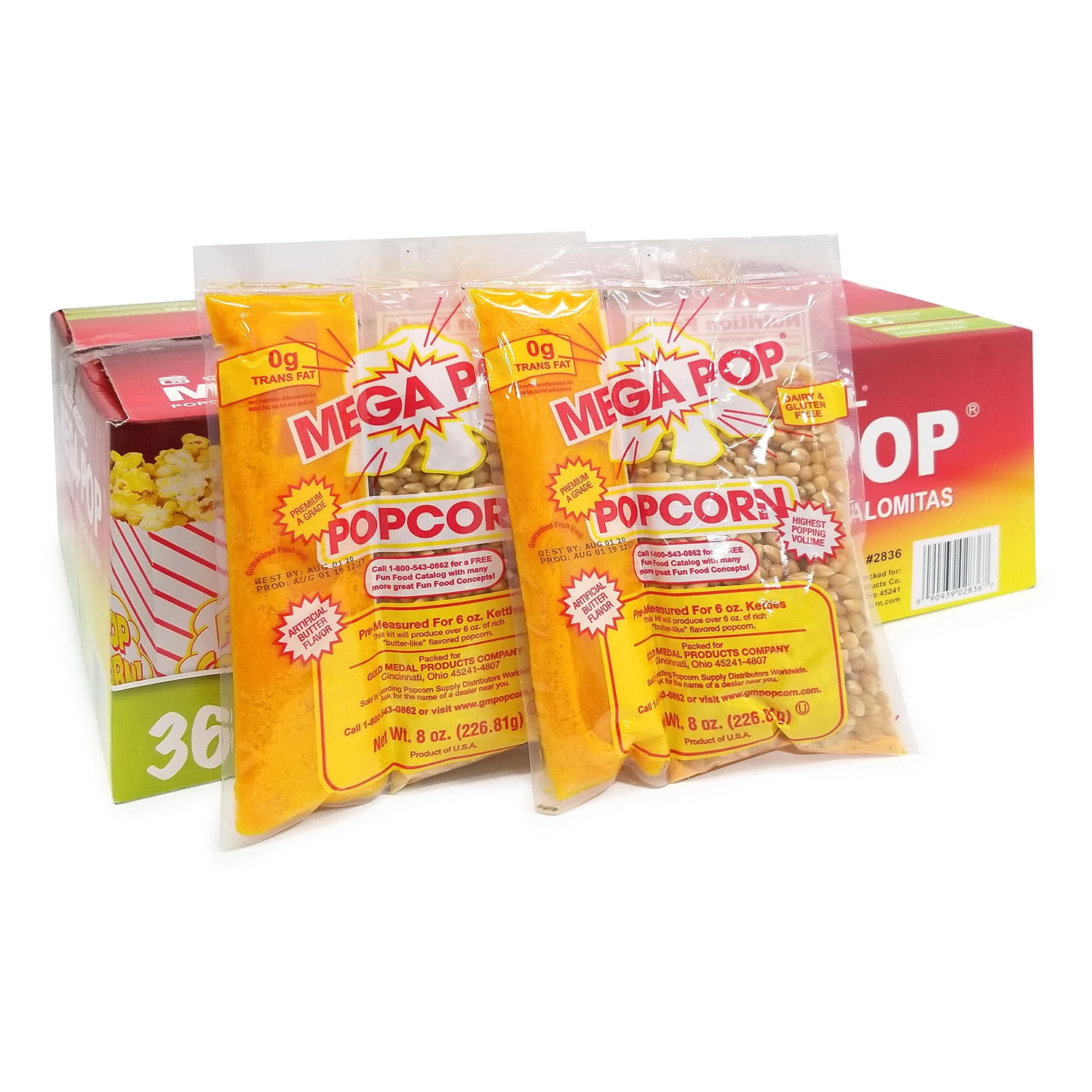 Gold Medal Mega Pop Popcorn Kit (6 oz. kit, 36 ct.)