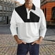 thumbnail image 2 of Camisas Para Hombre Manga Larga Camisa superior de manga larga con botones de terciopelo de color sólido simple informal a la moda para hombre (White, 3XL), 2 of 3