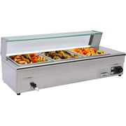 Miumaeov 3 Pans 1200W Food Warmer Buffet Wet Heat Catering Restaurant Temperature Control