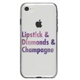 thumbnail image 1 of DistinctInk Clear Shockproof Hybrid Case for iPhone 7 8 SE (2020 Model) 4.7" Screen TPU Bumper Acrylic Back Tempered Glass Screen Protector - Lipstick & Diamonds & Champagne, 1 of 5