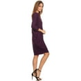 thumbnail image 3 of Moa Collection Women's Casual Solid Loose Fit Long Sleeve Dolman Style Midi Dress, 3 of 4