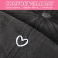 thumbnail image 4 of Bocaoying 3 Pcs Washed Cotton Baseball Caps for Men Women with Small Heart Embroidery , Breathable Retro Adjustable Dad Hats with Crown, Curved Brim Ball Caps for Daily Wear, Beige/Black/Pink, 4 of 7