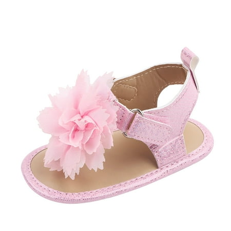 

ZRBYWB Kids Sandals Girls Single Shoes Mesh Flowers First Walkers Shoes Toddler Sandals Princess Shoes