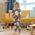 thumbnail image 4 of FORMRS Long Sleeve Top and Pants Pajama Set for Niños 2-Piece Sleepwear, Sizes 18M-8Y, White Christmas Leaves, 4 of 6