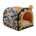 thumbnail image 2 of Cama para perros y gatos Caseta para perros Perrera semicerrada Nido para gatos de interior que se calienta solo gris grande, 2 of 8