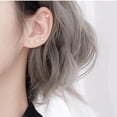 thumbnail image 3 of Pendientes pequeños de plata de ley S925 para mujer, sencillos, minipendientes pequeños con forma de estrella, luna y amor, con agujeros para las orejas y antibloqueo, 3 of 5