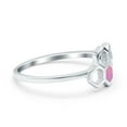 thumbnail image 2 of Honeycomb Band Ring Lab Created Pink Opal Solid 925 Sterling Silver Size 4, 2 of 6