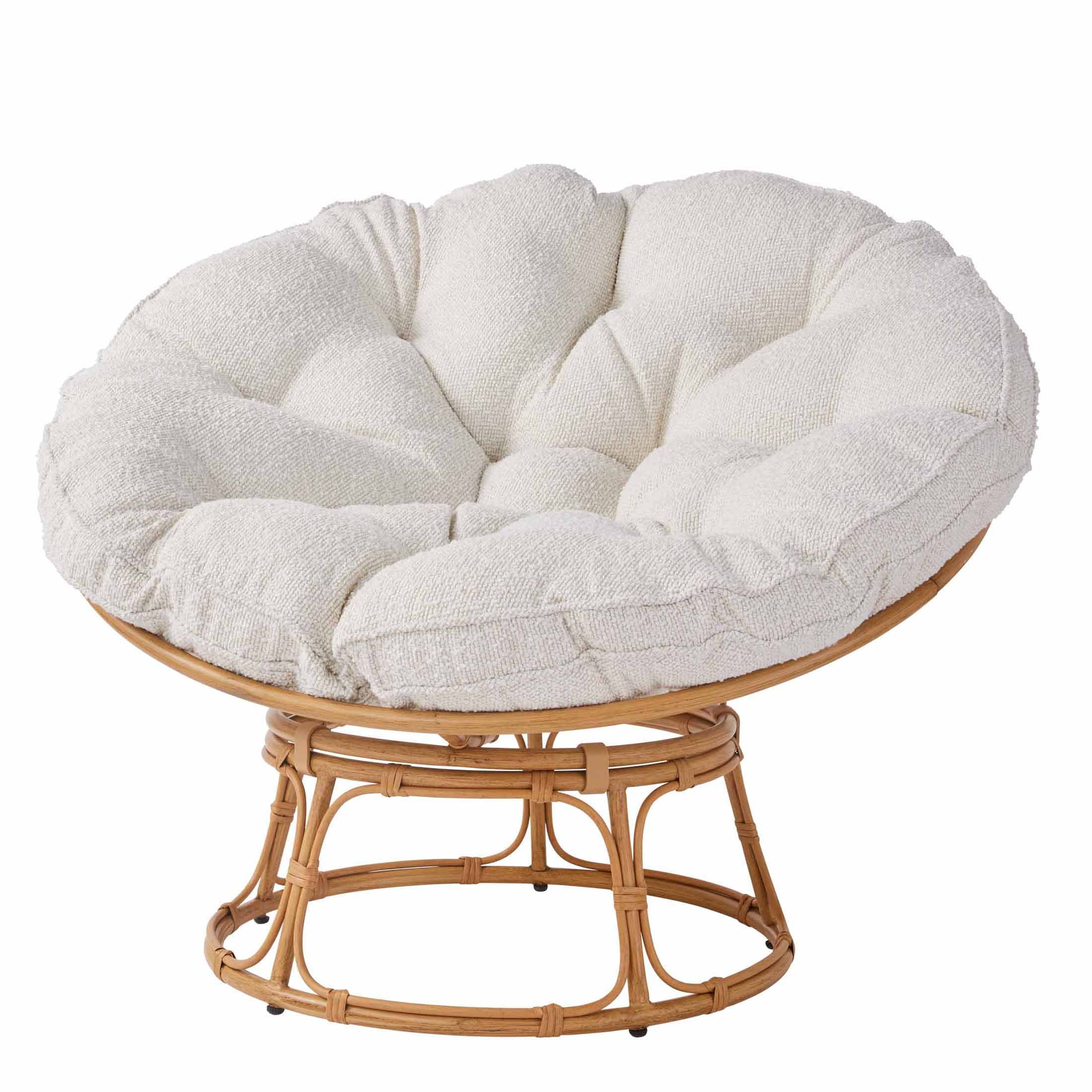Better Homes & Gardens Emma Papasan Accent Chair, Cream Boucle