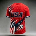 thumbnail image 5 of USA 2026 Soccer Cup Style V-Neck Jersey for Men, Short Sleeve Breathable Top with Dynamic Star & Ball Graphic, Lightweight Athletic Shirt, 1 PC Vermilion XXXXL, 5 of 5