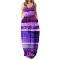 thumbnail image 2 of Lenago Robes Formelles Grande Taille pour Femmes Mode Été Sexy Bretelles Taille Mi-Haute Col en V Sans Manches Imprimé Slim Fête Plage Longue Robe Été Plage Robes en Solde, 2 of 5
