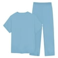 thumbnail image 6 of YOUYEDIAN Scrubs Set for Men Stretchy Medical Uniform Vneck Short Sleeve Scrubs & Jogger Pants with Pocket Classic Fit Scrubs Sets Light Blue XL, 6 of 7