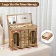 thumbnail image 4 of Sfugno Jewelry Box for Women Girls, Wooden Jewelry Organizer Box with Mirror, 5 Layer Jewelry Storage Case,Rustic Brown, 4 of 9