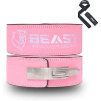 Beast Power Gear Weight Lifting Belt with Free Strap - 4 Inches Wide 10MM 13MM Lever Belt Weightlifting with Lever Buckle