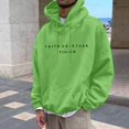 thumbnail image 3 of MHFRRA Sudadera con Capucha para Hombre, Holgada, de Manga Larga, con Estampados Delanteros y Traseros, para Uso Diario Informal En Otoño E Invierno Verde, 3 of 5