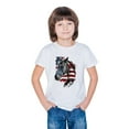 thumbnail image 6 of Kids Girls Casual American Flag Tshirts Cotton Short Sleeve Tee Shirts Independence Day Patriotic Graphic Tees Summer White， 3 Years, 6 of 7