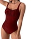 thumbnail image 1 of Traje de Baño de Bikini de Mujer Traje de Baño de Color Sólido Traje de Baño de una Pieza, Ropa de Playa Casual de Poliéster para Uso Diario, Piscina Y Mar de Verano, 1 of 4