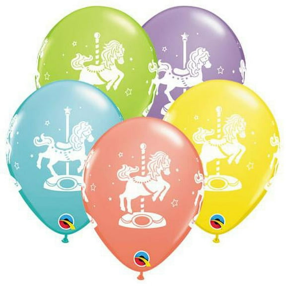 LOONBALLOON Baby-Shower Balloons, 11″ CAROUSEL HORSES