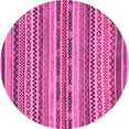 thumbnail image 1 of Ahgly Company Indoor Round Abstract Pink Modern Area Rugs, 4' Round, 1 of 4