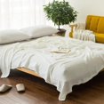 thumbnail image 3 of Muslin Cotton Blanket,Soft Throw Blankets for Couch,Muslin Cotton Throw Blanket, Lightweight Breathable Soft Blanket Multi-Purpose Washable Bed Sofa Blanket for Adult Summer(Green 5x4.27ft), 3 of 5