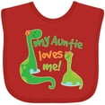 thumbnail image 3 of Inktastic My Auntie Loves Me Dinosaur Boys Baby Bib, 3 of 4