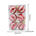 thumbnail image 2 of 6 Pcs 60mm Shatterproof Christmas Tree Balls - Colored Hanging Plastic Ornaments with Snowflakes, Stripes, and Sparkles - Ideal for Holiday Party and Home Tree Decorations, 2 of 9