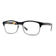 thumbnail image 4 of Classic Half Rim Contemporary Fashion Rectangle Powered Reading Glasses Black Tortoise +1.5, 4 of 7