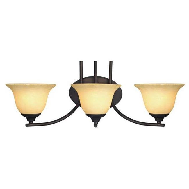 3 Light Wall Fixture Oil Rubbed Bronze Finish with Burnt Scavo Glass