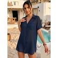 thumbnail image 2 of MOYIKO Womens Swimsuit Cover Up Shirt Summer Tops Bikini Beachwear Loose Beach Cover Ups Bathing Suit, 2 of 7