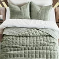 thumbnail image 4 of Juego de edredón EVERGRACE Luxurious Velvet King Size, color verde salvia, 4 of 8