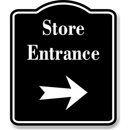 Store Entrance Right Arrow BLACK Aluminum Composite Sign15 x18
