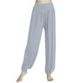 thumbnail image 2 of Sakmal Plaeted Womens Pants Workout Plus Size Joggers High Waisted Solid Full Length Blue Pants with Pockets, 2 of 5