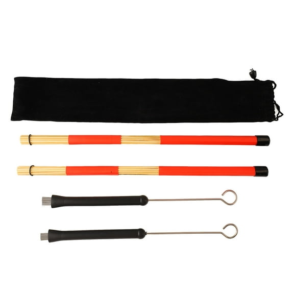 Drum Brush Bamboo Stick Set Soft Handle Easy to Play Percussion Instrument Accessories
