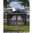 thumbnail image 4 of 10'x14' Hardtop Gazebo for All Weather, with Aluminum Alloy Frame, Double Metal Roof, and Net and Curtain, Permanent Building of Backyard Luxury for Patio, Deck, Backyard, Lawn, and Garden, 4 of 5