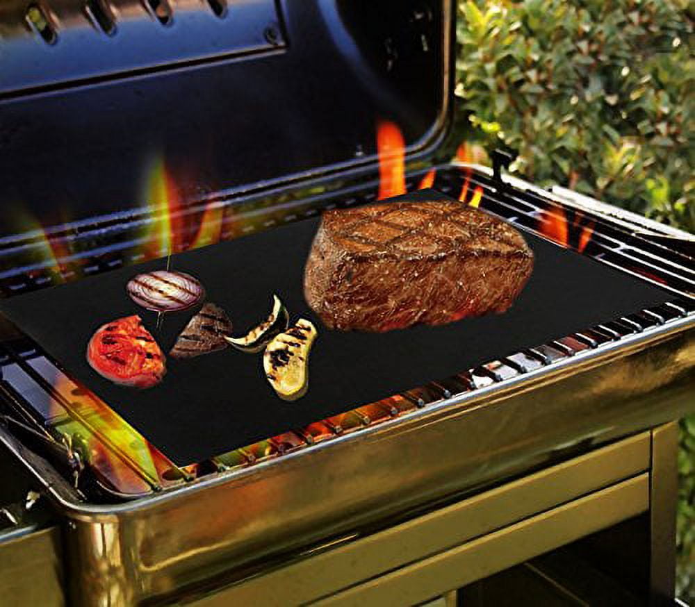  On'h BBQ Grill Mat - Set of 3 Heavy Duty Non-Stick for Ribs  Shrimps Steaks Burgers Vegetables Reusable for Gas Charcoal Electric Grill  Ovens Best Grilling Accessories : Patio, Lawn
