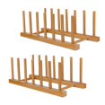 thumbnail image 1 of Escurridor de platos de bambú SAMEBUTECO, soporte para platos de madera, 2 unidades, 1 of 7