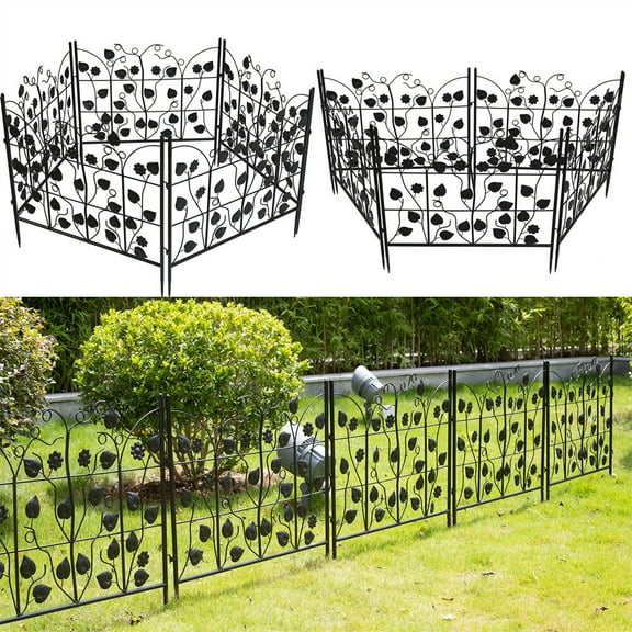 Wubio Strong Metal Garden Fence Panels Set Of 5 Raised Border Fencing Outdoor Edging