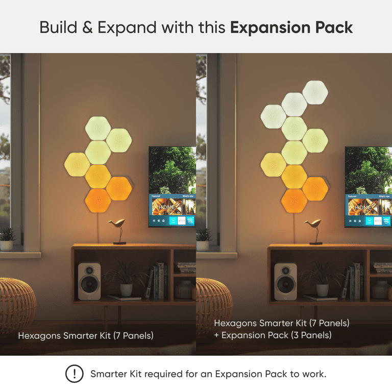 Nanoleaf Shapes Hexagons Expansion Pack - Smart LED Wall Light