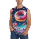thumbnail image 1 of Balery Starry Sky Colorful Donut Camisetas sin mangas para hombre, absorbe la humedad y protege contra el mal olor.-Small, 1 of 7