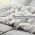 thumbnail image 4 of Madison Park Gia King/Cal King Back Print Long Faux Fur Mink Comforter Mini Set - Gray/White, 4 of 9