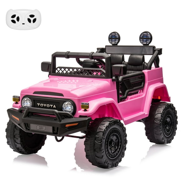 BeesClover Ride on Truck Car, 12V 7AH Licensed Toyota Ride on Car with Remote Control, Battery Powered Kids Car with Spring Suspension, EVA Tires, USB, Music, LED Lights,Ride On Toy for Kids
