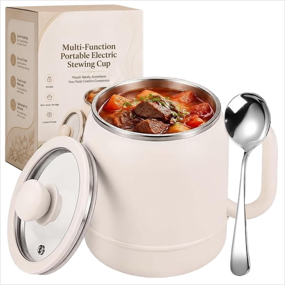 27 Oz Multi-function Portable Electric Stewing Cup 6 in 1 Cooking Kettle