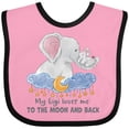 thumbnail image 3 of Inktastic My Gigi Loves Me to the Moon and Back Elephant Family Boys or Girls Baby Bib, 3 of 4