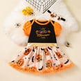 thumbnail image 2 of mgoYE Toddler Baby Girl Pumpkin Printed Tutu Dress Long Sleeve Skirt Outfits Clothes with Headband|Yellow 3-6 Months, 2 of 4
