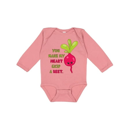 

Inktastic You Make my Heart Skip a Beet Boys or Girls Long Sleeve Baby Bodysuit