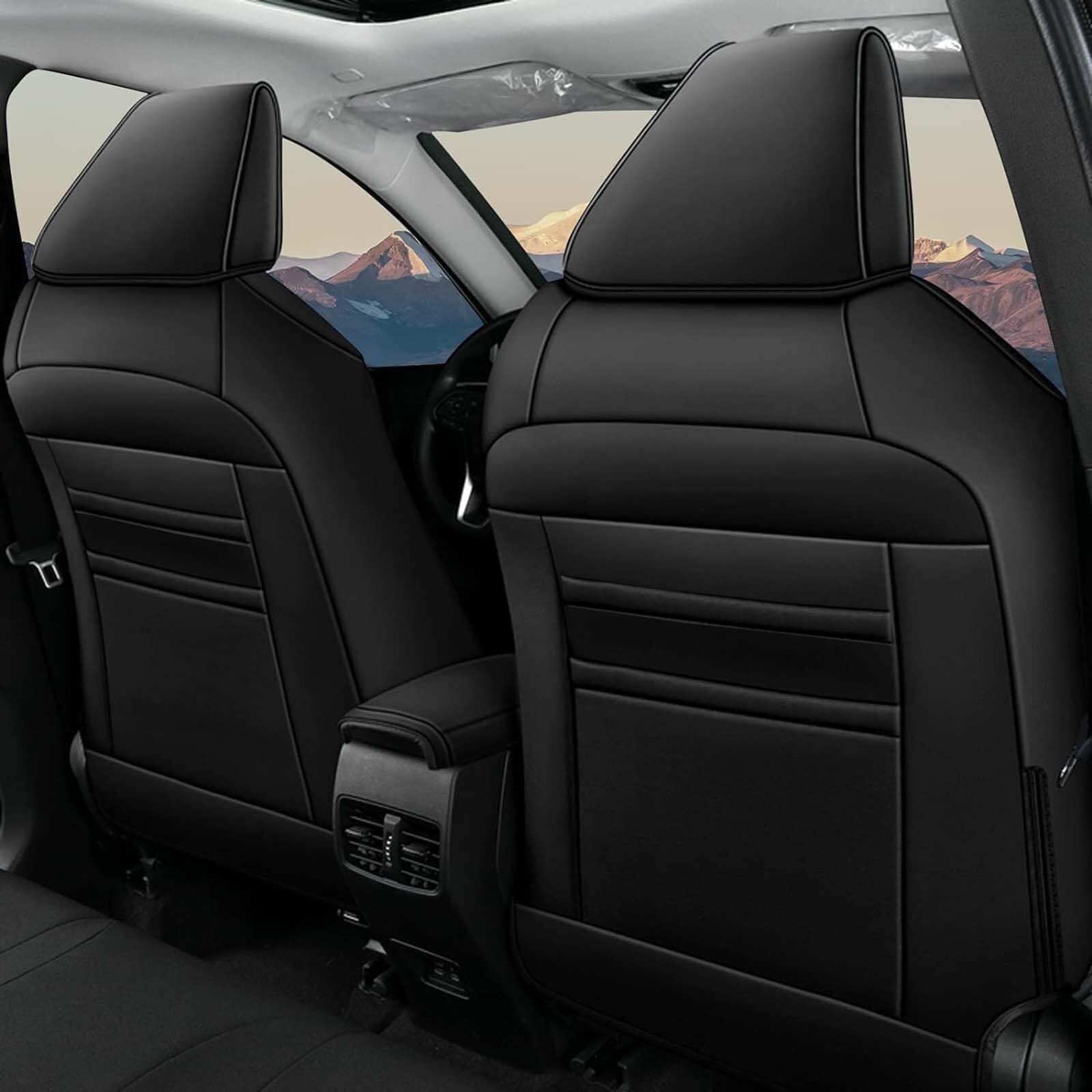 AOMSAZTO RAV4 Hybrid Car Seat Covers Custom Fit for Toyota RAV4 Hybrid 2019 2020 2021 2022 2023 2024 (Not for XSE&2022-2024 SE Hybrid)-Full Set Faux Leather (Black)
