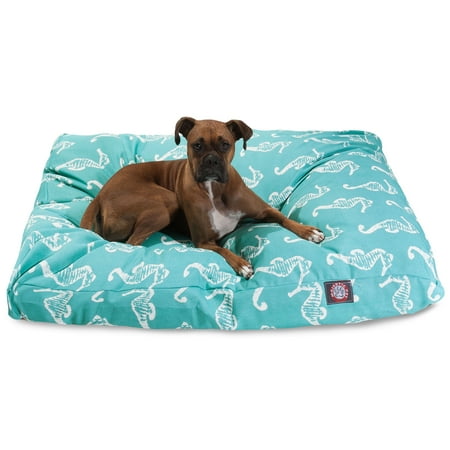 UPC: 0788995504924 | Majestic Pet | Sea Horse Rectangle Pet Bed For Dogs  Removable Cover  Teal  Extra Large
