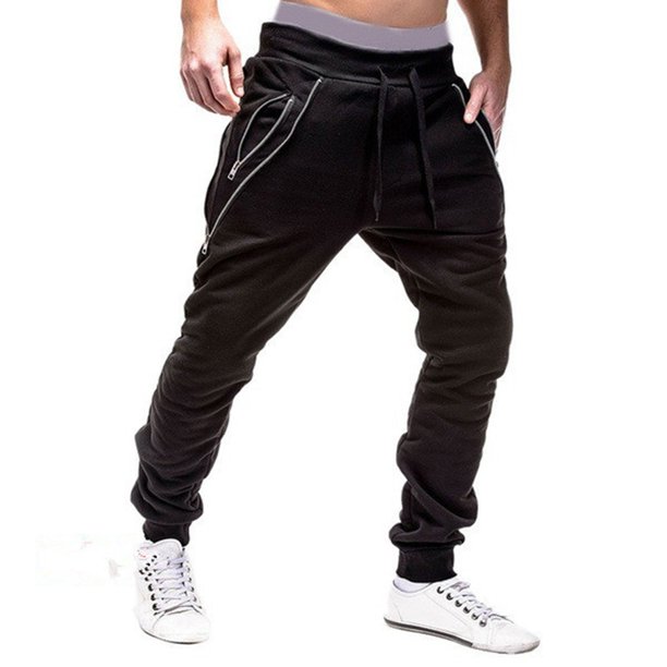 Puntoco Pantalones casuales de moda con cordón de color sólido para hombres, pantalones largos