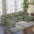 thumbnail image 1 of Bonzy Home Canapé Sectionnel Modulaire pour Salon Canapé en Forme de U Vert, 1 of 8